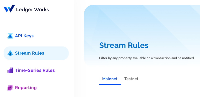 Stream rules menu item
